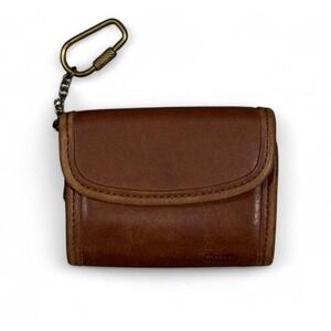 Coach Multifunction Purse Keychain Wallet British Tan Leather